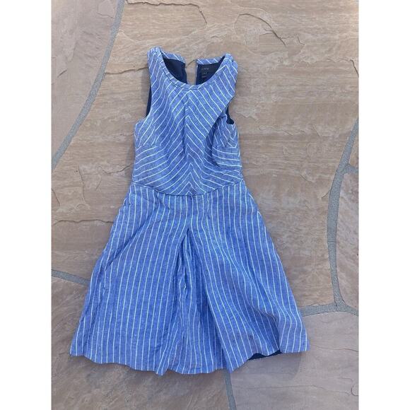 J.CREW J Crew ~ Size 4 CHAMBRAY STRIPE Sleeveless CROSS BACK Dress - Picture 8 of 8